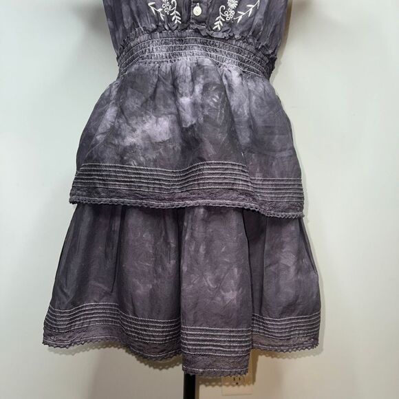 LoveShackFancy x Target, Charcoal Unique Tie Dyed Penelope Dress, Women’s XS - Picture 9 of 10